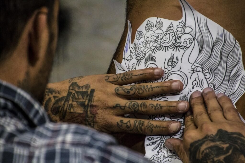 Tattoo Artist Tracing Design.
Liverpool tattoo shops do your research