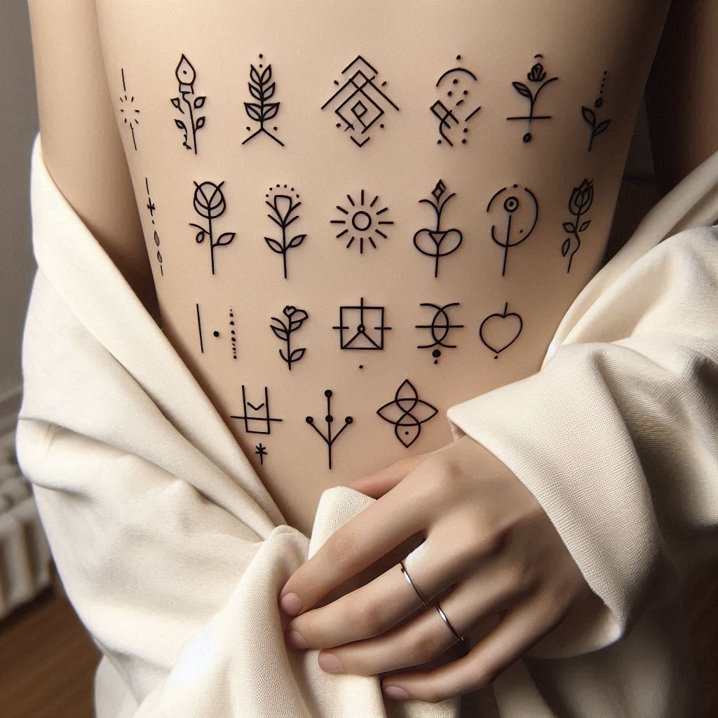 minimalist tattoo on a persons back